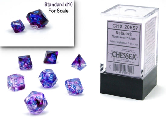 Set 7 Dados Mini-hedral Nebula Nocturnal/Blue