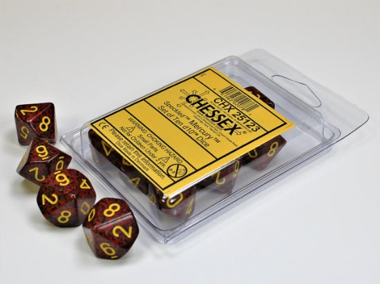 Set de diez dados d10 speckled mercury