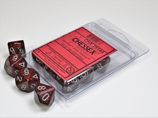 Set de diez dados d10 speckled Silver Volcano