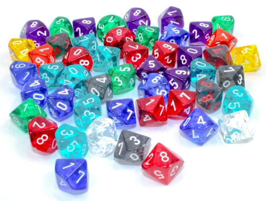 D10 surtido translucido (Bolsa 50ud)