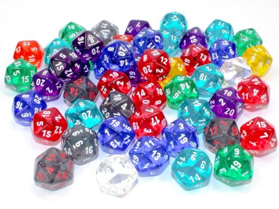 D20 surtido translucido (Bolsa 50ud)