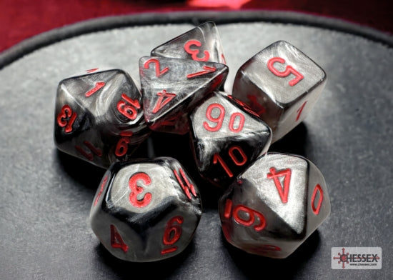 Set 7 Dados Mini-hedral Velvet Black/red