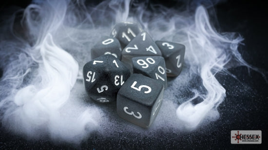 Set 7 Dados Frosted Smoke/White